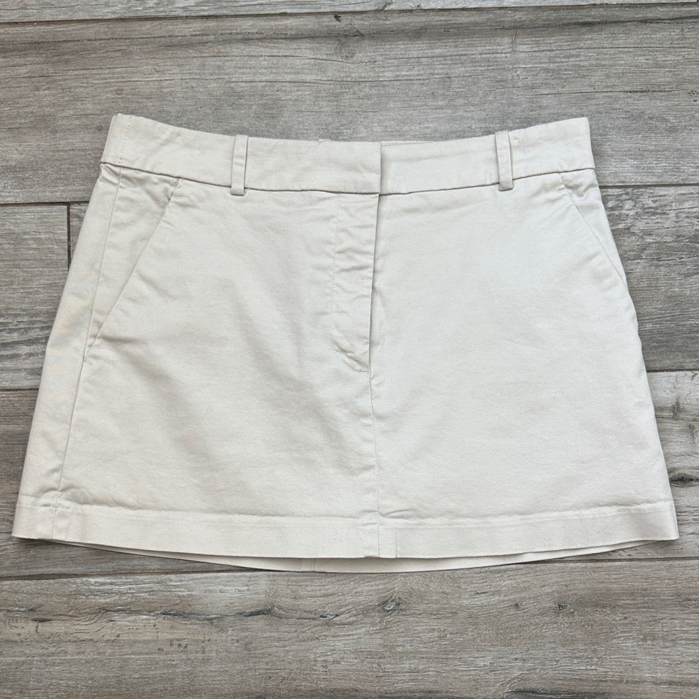 NWOT-Abercrombie & Fitch Stone Twill High-Rise Mini Skort